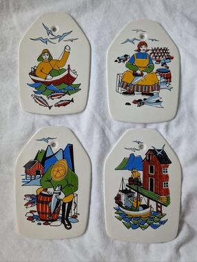 Figgjo Norway Torskefiske Individual Cheese & Cracker Boards - 4